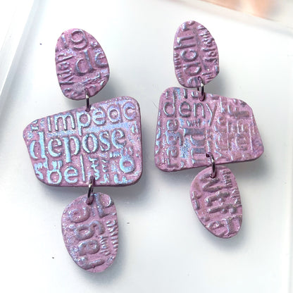 Pink Iridescence Make a Statement Earrings