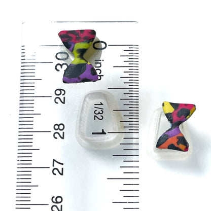 Chaotic rainbow leopard studs