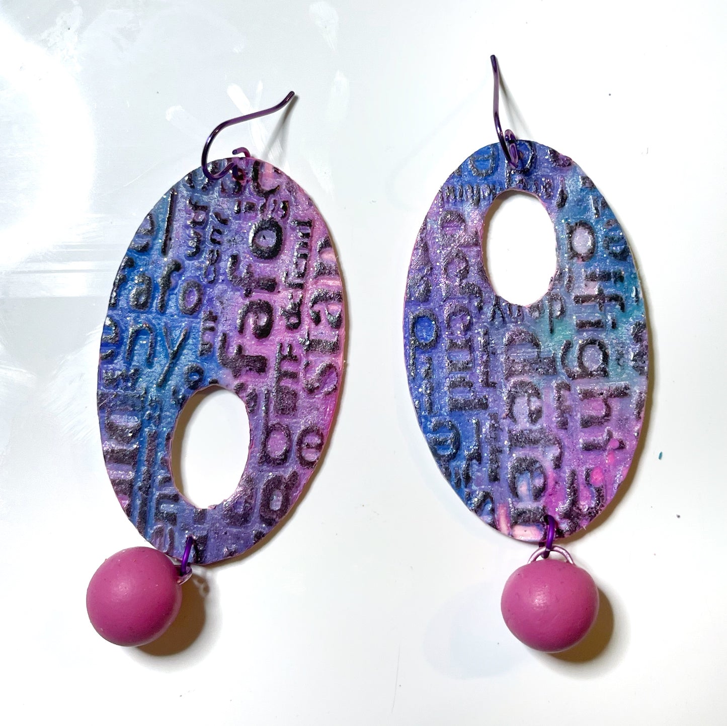 Dark Tie Dye Make a Statement Earrings