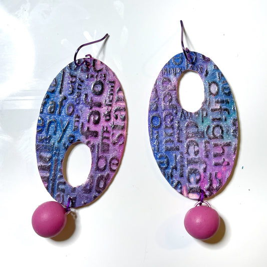 Dark Tie Dye Make a Statement Earrings