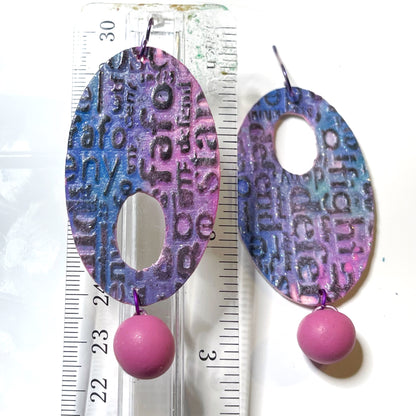 Dark Tie Dye Make a Statement Earrings