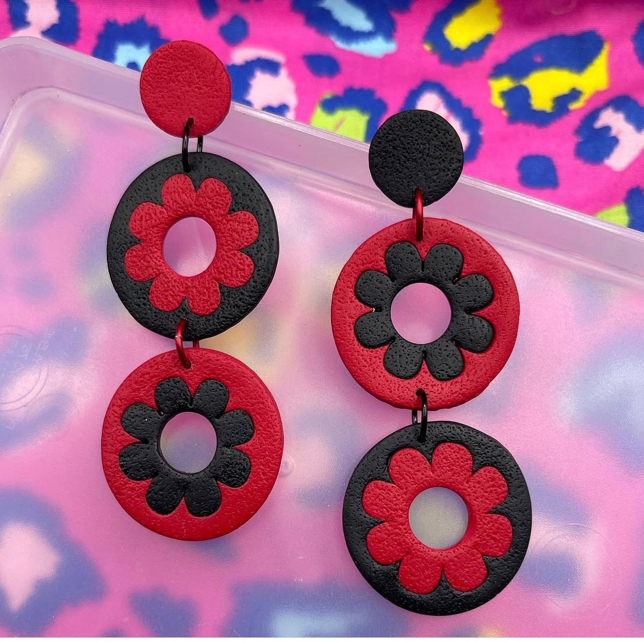 Black and red Mod dangles