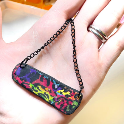 Chaotic rainbow leopard necklace ￼