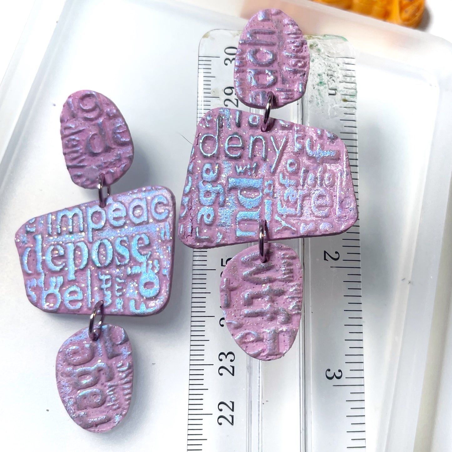 Pink Iridescence Make a Statement Earrings