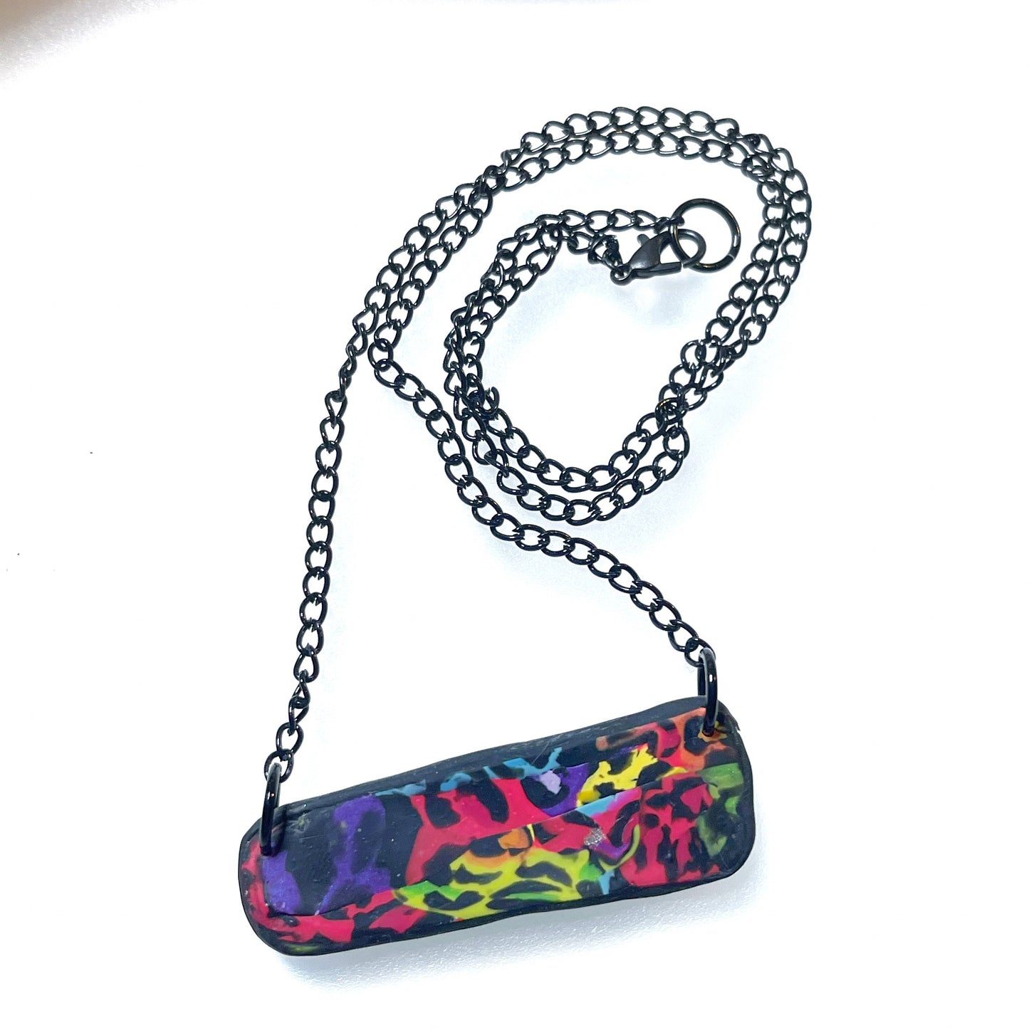 Chaotic rainbow leopard necklace ￼