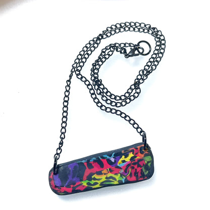 Chaotic rainbow leopard necklace ￼