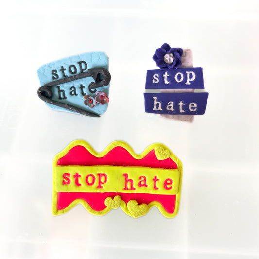 Stop hate pin