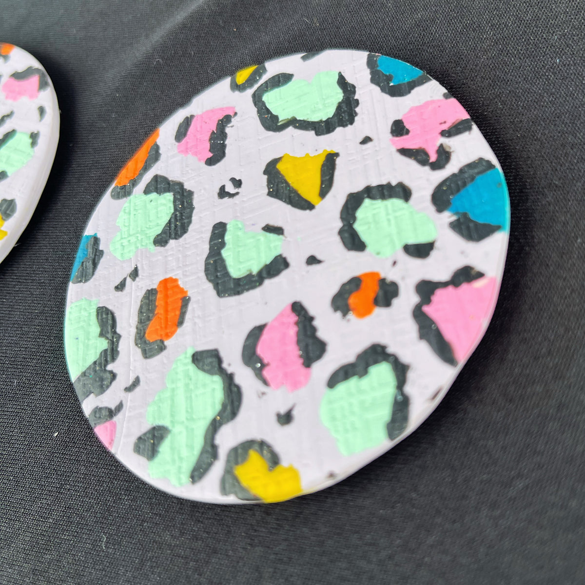 Lavender leopard coasters (set of 2)